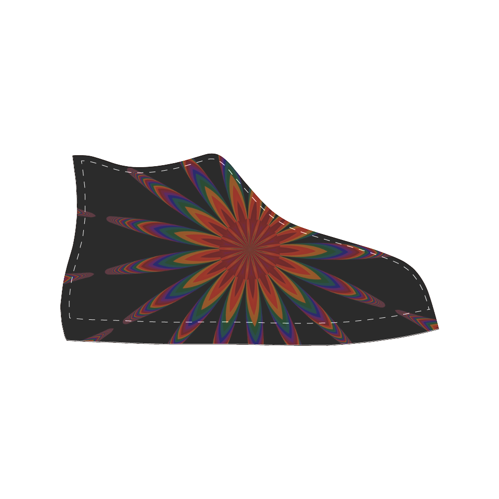 Fractal Kaleidoscope Mandala Flower Abstract 14 Men’s Classic High Top Canvas Shoes (Model 017)