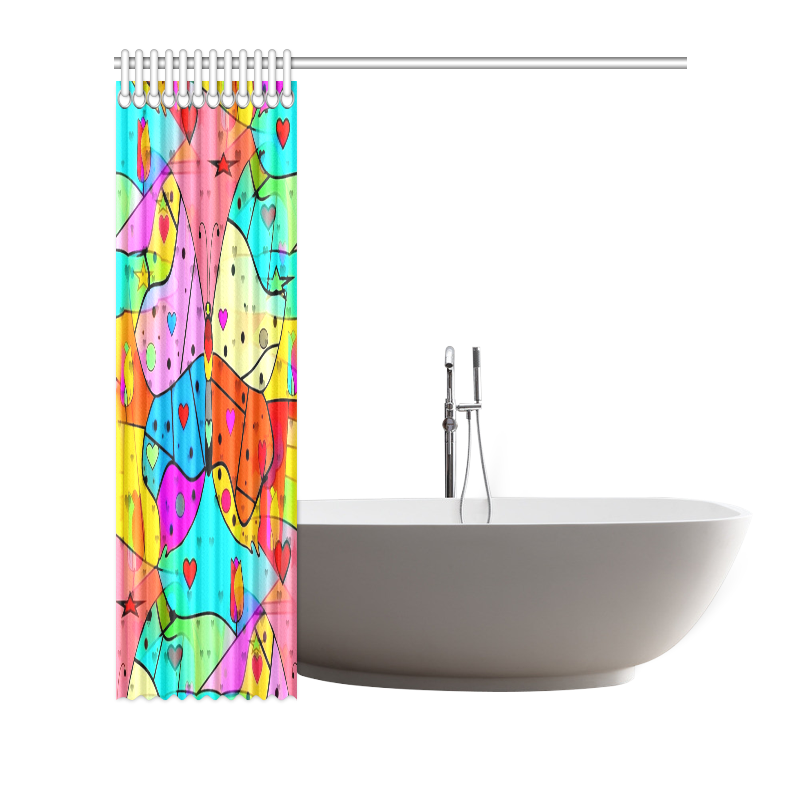 Butterfly Popart by Nico Bielow Shower Curtain 72"x72"