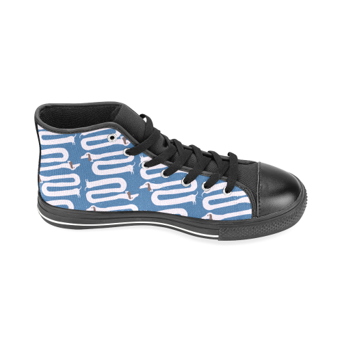 Long wiener dog with floppy ears   - dog and wiener Men’s Classic High Top Canvas Shoes /Large Size (Model 017)