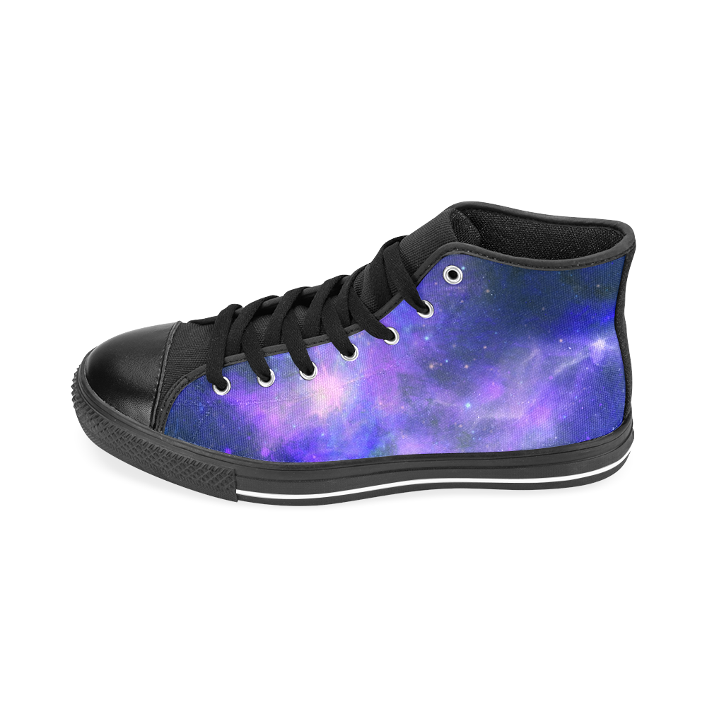 Blue Galaxy Men’s Classic High Top Canvas Shoes /Large Size (Model 017)