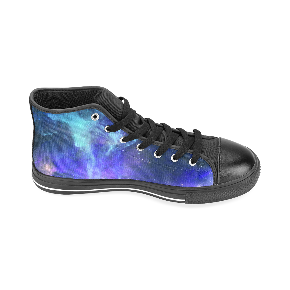 Blue Galaxy Men’s Classic High Top Canvas Shoes /Large Size (Model 017)