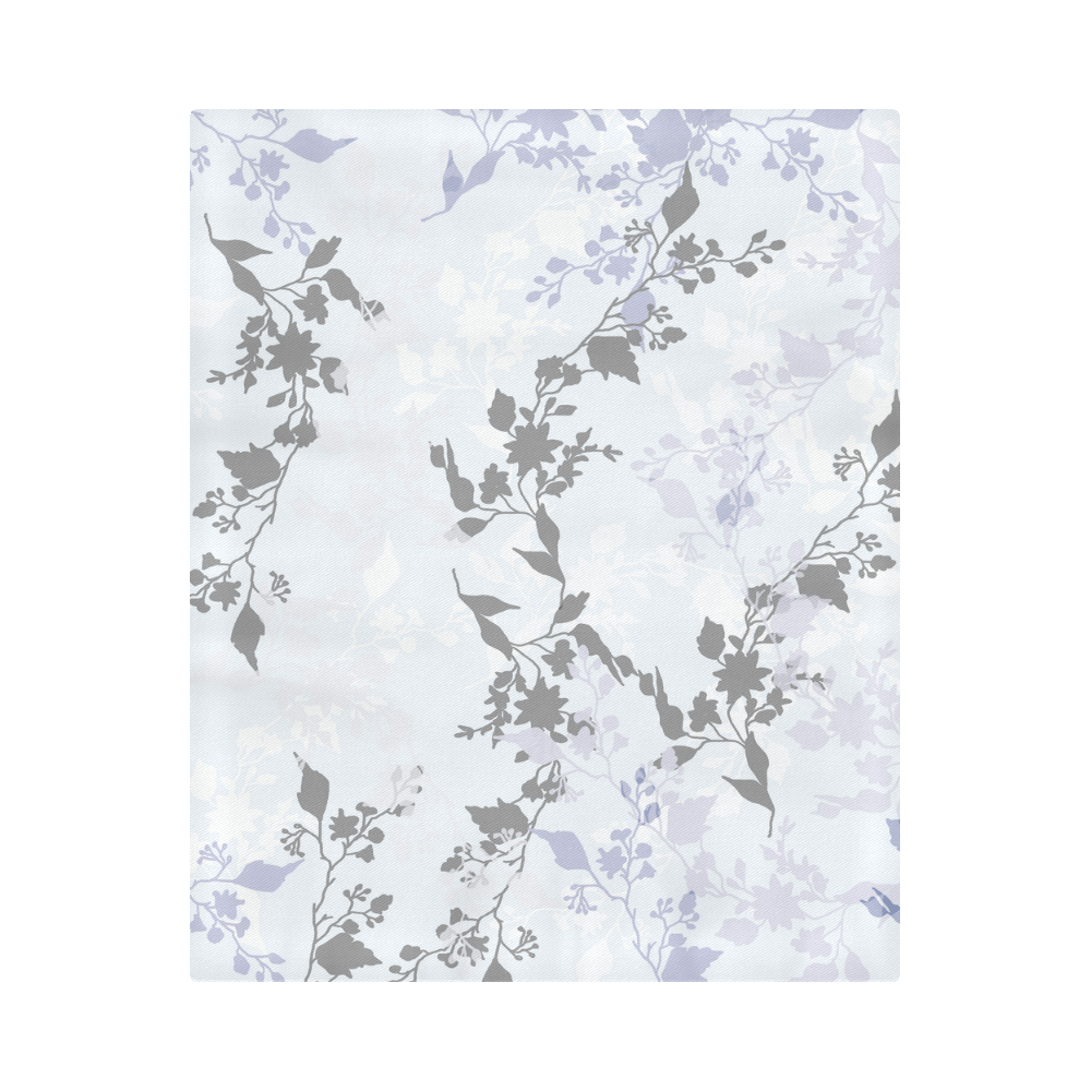 Branches with leaves only very pale blue Duvet Cover 86"x70" ( All-over-print)