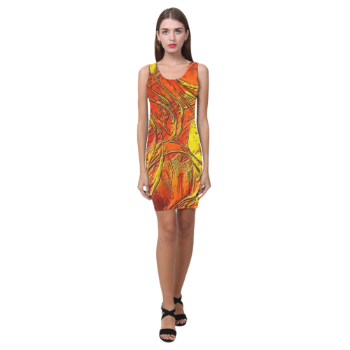 Orange Dschungle (Self paint) by Nico Bielow Medea Vest Dress (Model D06)