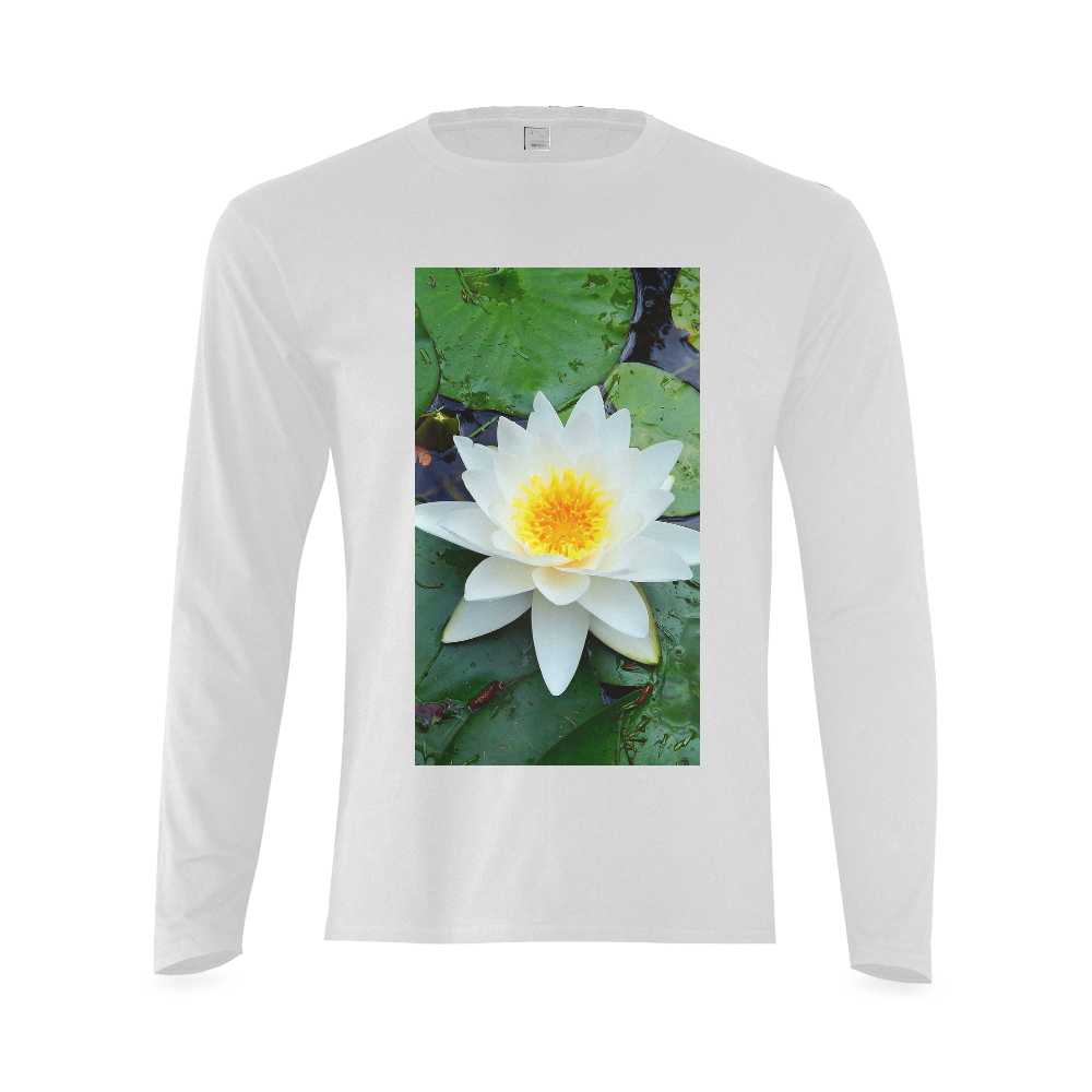 Waterlily Sunny Men's T-shirt (long-sleeve) (Model T08)