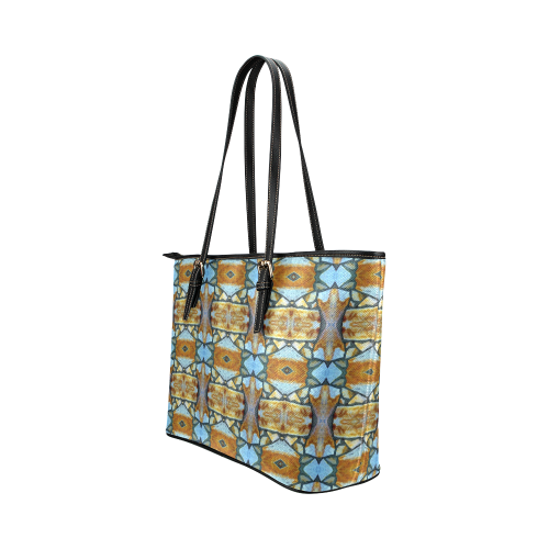Columns Stone Pattern Leather Tote Bag/Small (Model 1651)