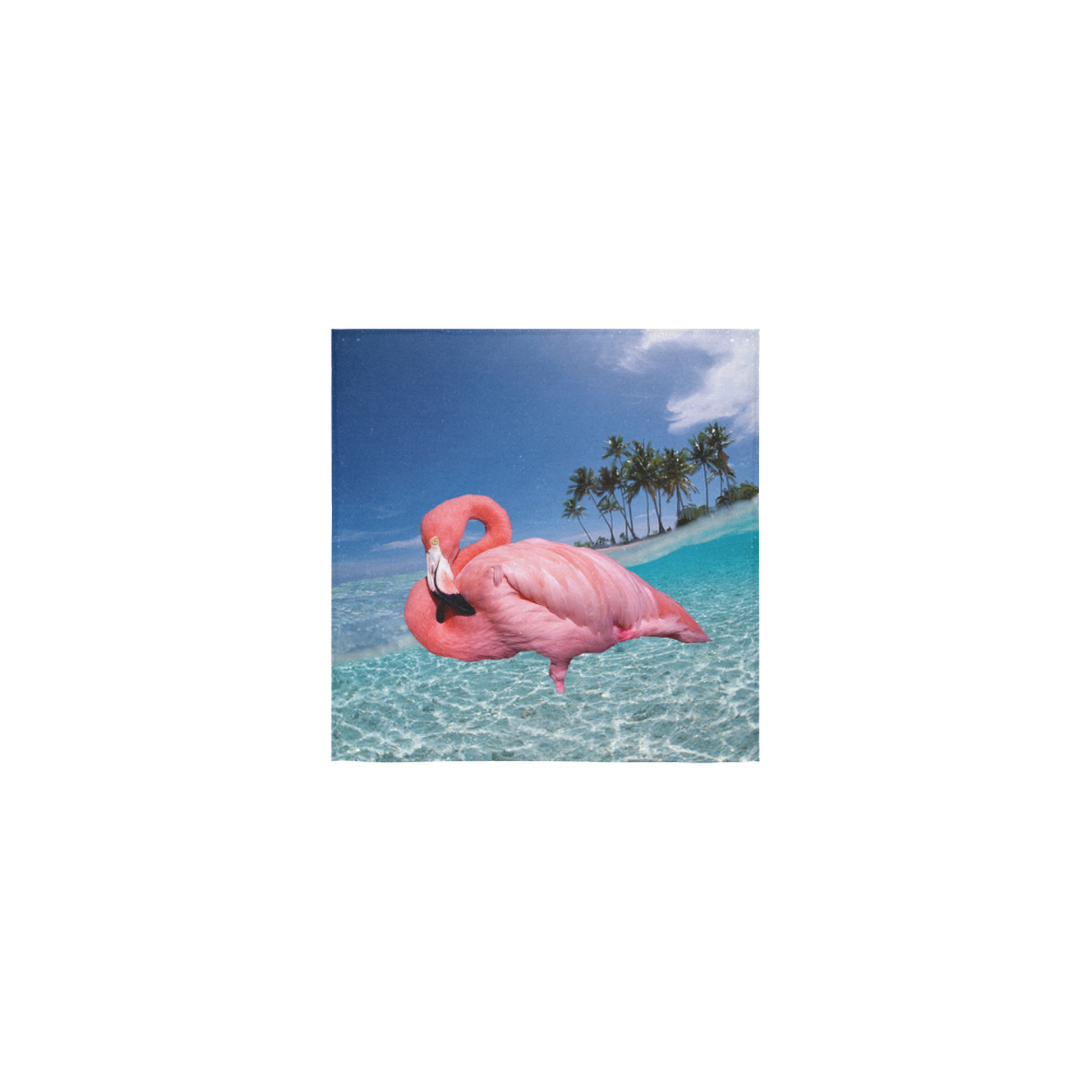 Flamingo and Palms Square Towel 13“x13”