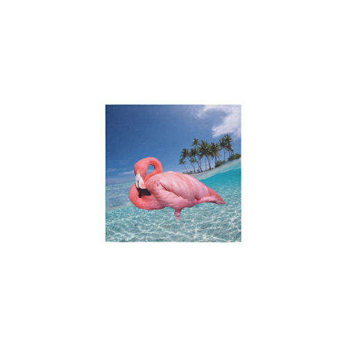 Flamingo and Palms Square Towel 13“x13”