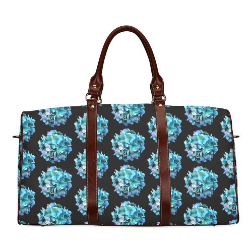 Green Blue Hydrangea Pattern Waterproof Travel Bag/Large (Model 1639)