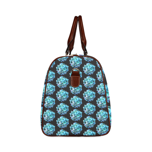 Green Blue Hydrangea Pattern Waterproof Travel Bag/Small (Model 1639)