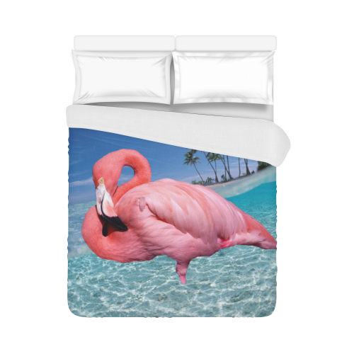 Flamingo and Palms Duvet Cover 86"x70" ( All-over-print)
