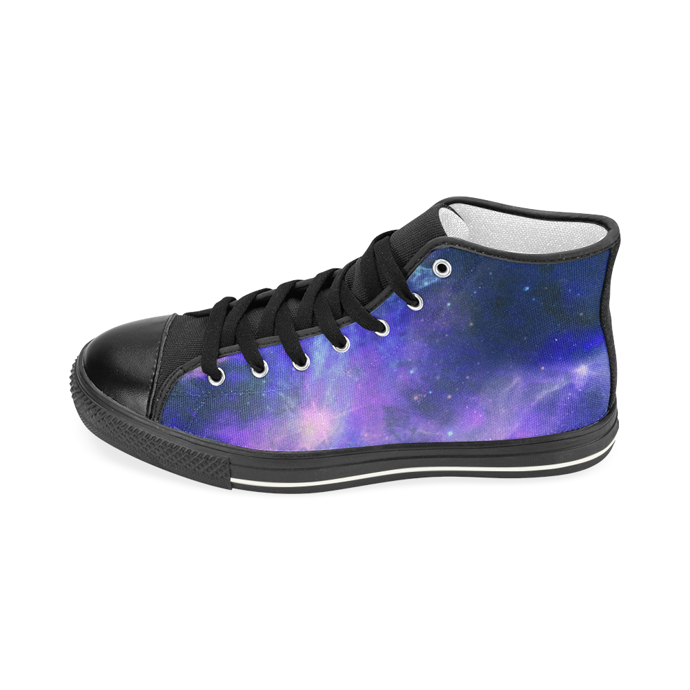 Blue Galaxy Women's Classic High Top Canvas Shoes (Model 017)