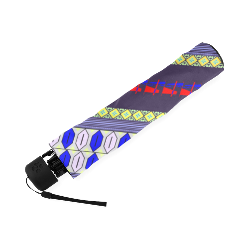 Colorful Geometric Horizontal Pattern Foldable Umbrella (Model U01)