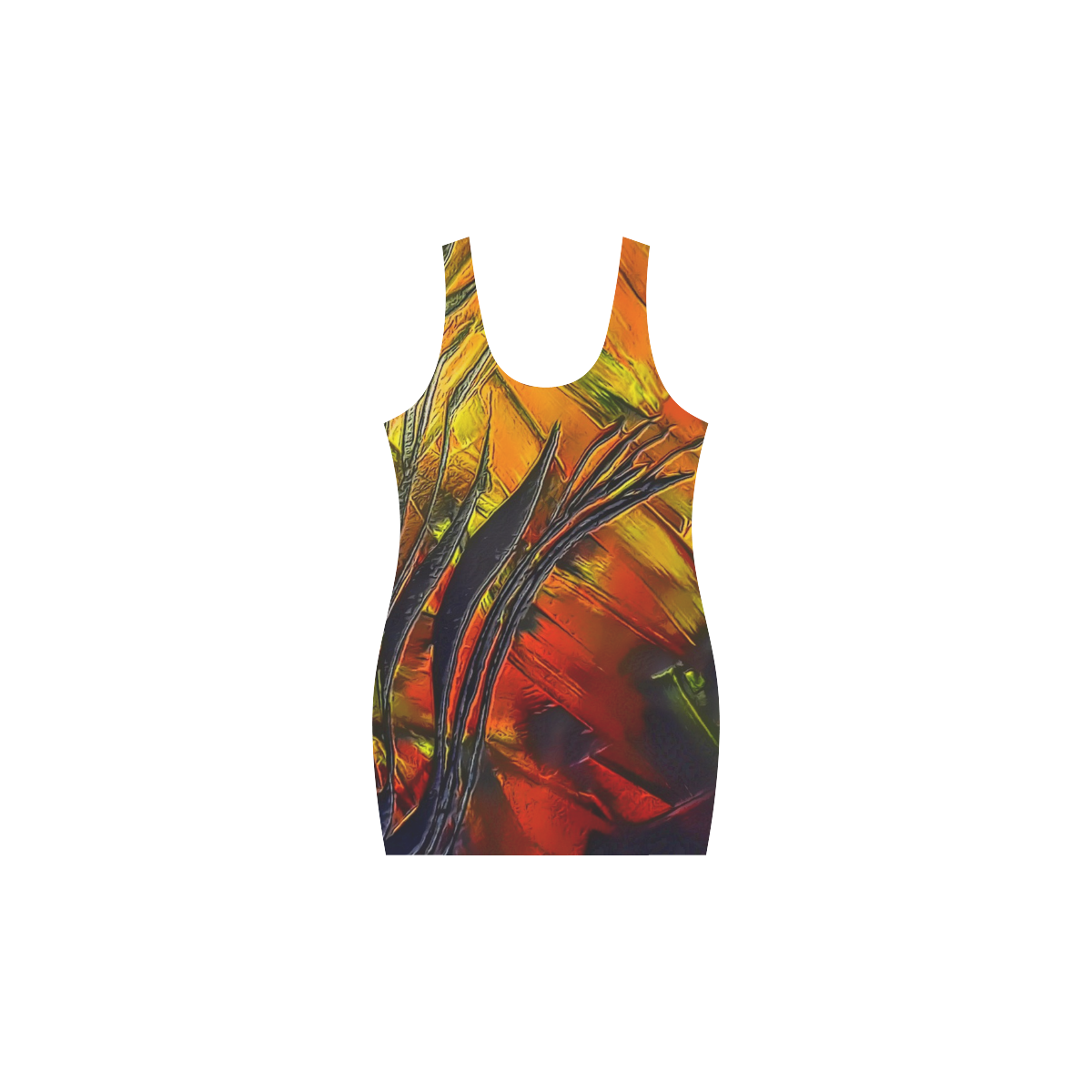 Fire Flames (Self paint) by Nico Bielow Medea Vest Dress (Model D06)