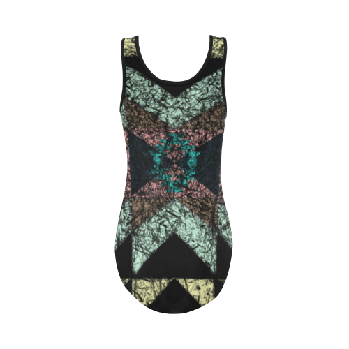 Outworn Tribal Aztek Pattern Vest One Piece Swimsuit (Model S04)