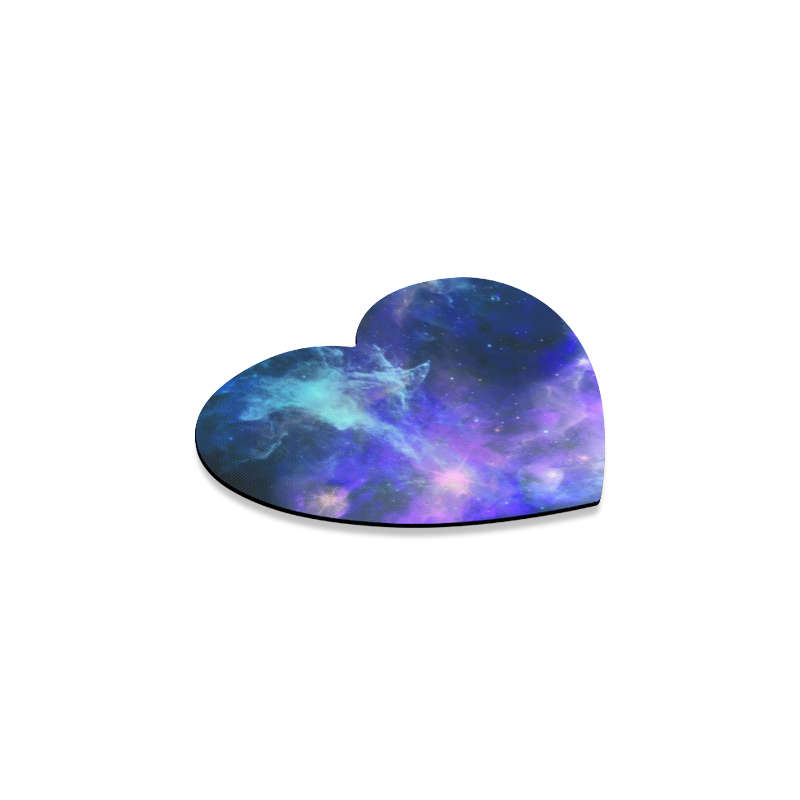 Blue Galaxy Heart Coaster