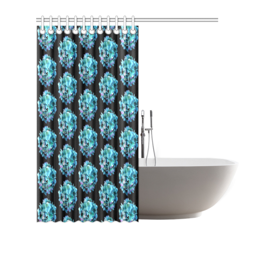 Green Blue Hydrangea Pattern Shower Curtain 66"x72"