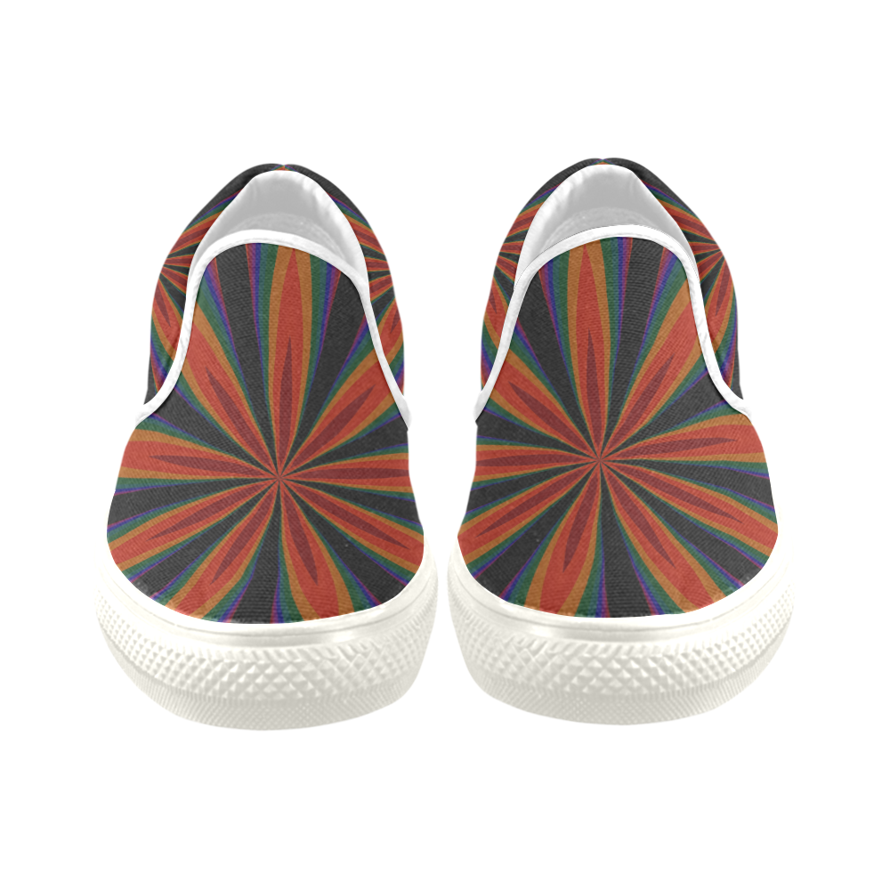 Fractal Kaleidoscope Mandala Flower Abstract 9 Men's Unusual Slip-on Canvas Shoes (Model 019)