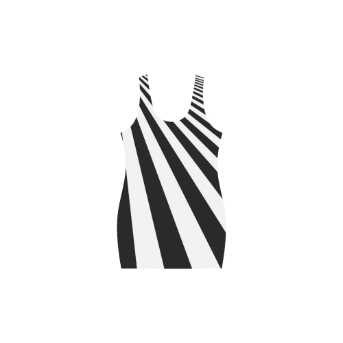 Black and White Stripes Medea Vest Dress (Model D06)