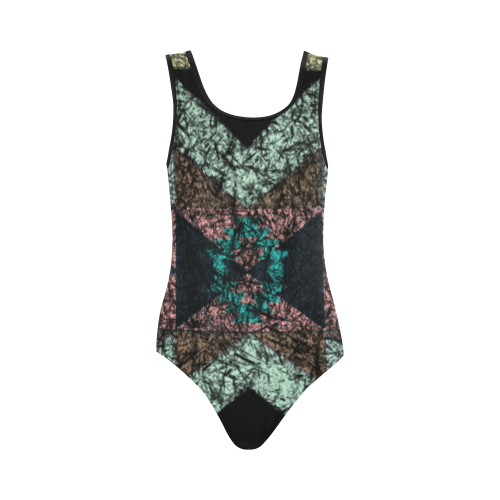 Outworn Tribal Aztek Pattern Vest One Piece Swimsuit (Model S04)