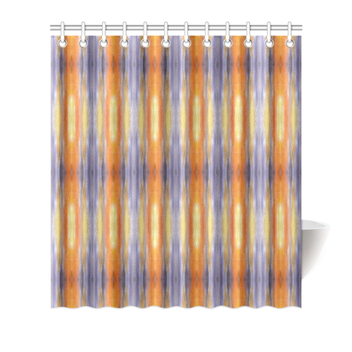 Gray Orange Stripes Pattern Shower Curtain 66"x72"