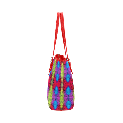 Colorful Painting Goa Pattern Leather Tote Bag/Large (Model 1651)