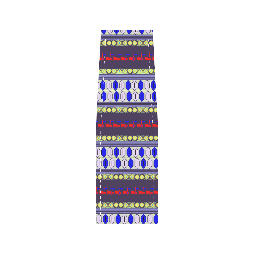 Colorful Geometric Horizontal Pattern Saddle Bag/Small (Model 1649) Full Customization