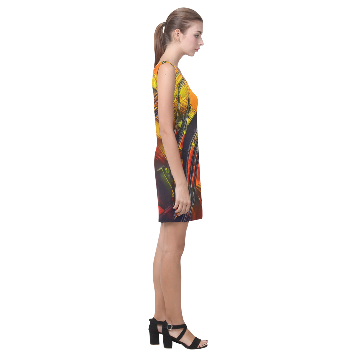Fire Flames (Self paint) by Nico Bielow Medea Vest Dress (Model D06)