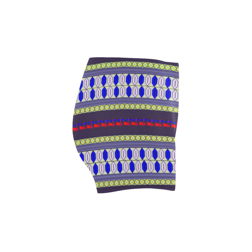 Colorful Geometric Horizontal Pattern Briseis Skinny Shorts (Model L04)