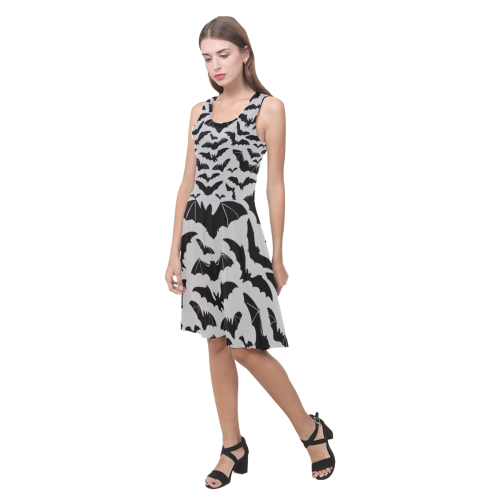 Casual sundress - model D04 Bats - Grey Atalanta Casual Sundress(Model D04)