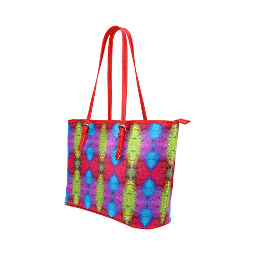 Colorful Painting Goa Pattern Leather Tote Bag/Large (Model 1651)