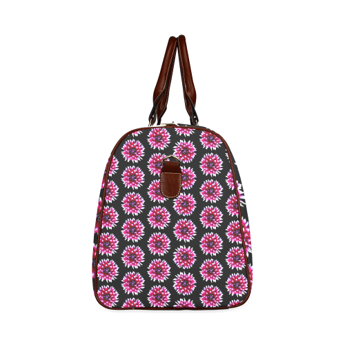 Dahlias Pattern in Pink, Red Waterproof Travel Bag/Large (Model 1639)