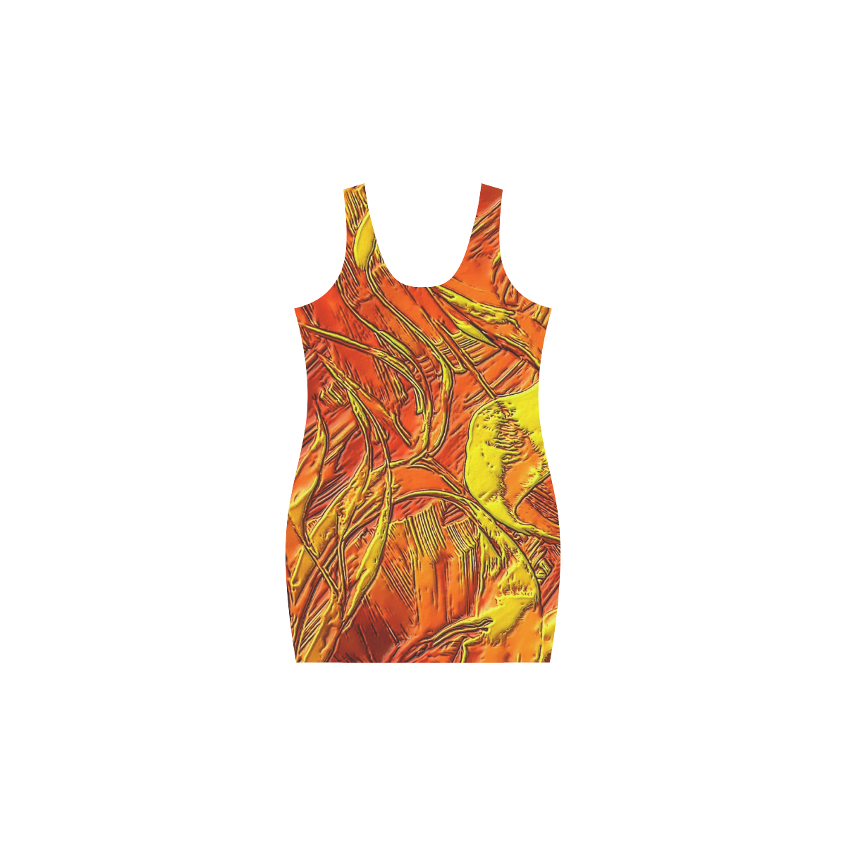 Orange Dschungle (Self paint) by Nico Bielow Medea Vest Dress (Model D06)