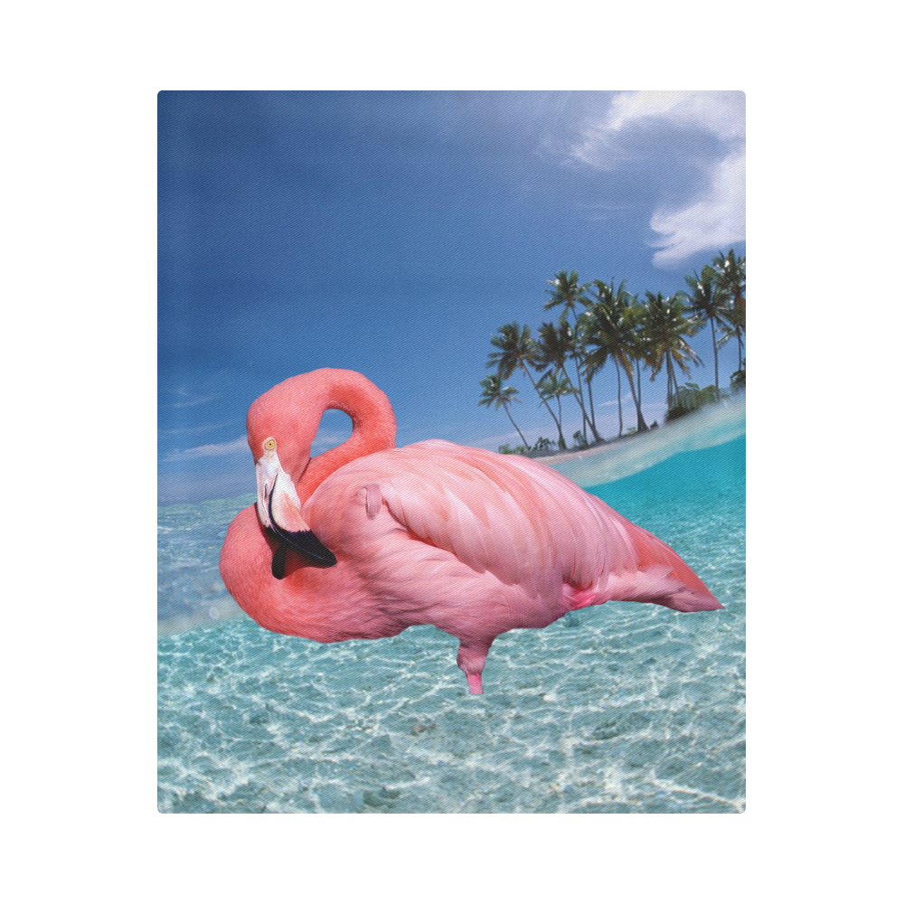 Flamingo and Palms Duvet Cover 86"x70" ( All-over-print)