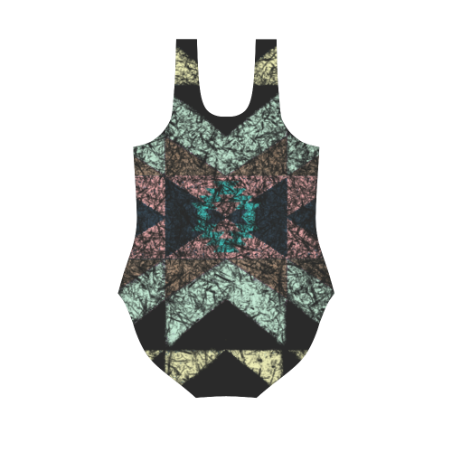 Outworn Tribal Aztek Pattern Vest One Piece Swimsuit (Model S04)