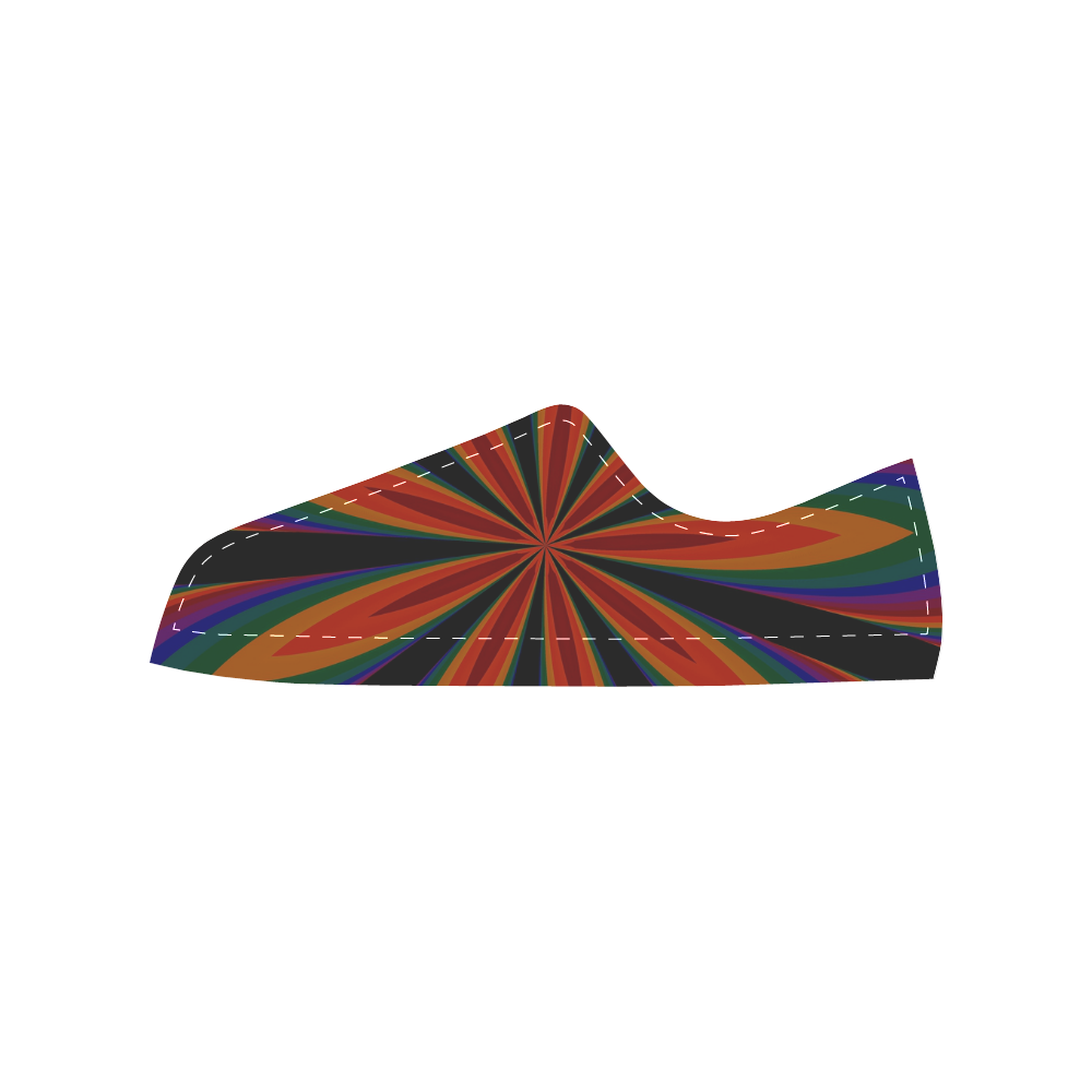 Fractal Kaleidoscope Mandala Flower Abstract 9 Men's Classic Canvas Shoes/Large Size (Model 018)