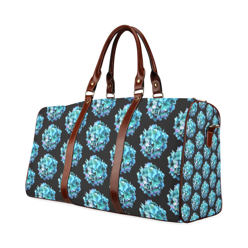 Green Blue Hydrangea Pattern Waterproof Travel Bag/Large (Model 1639)