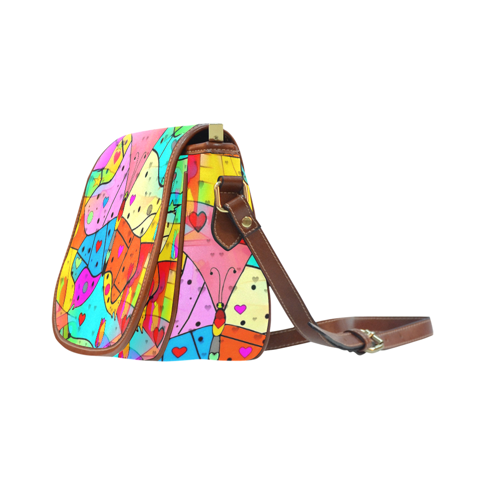 Butterfly Popart by Nico Bielow Saddle Bag/Small (Model 1649) Full Customization