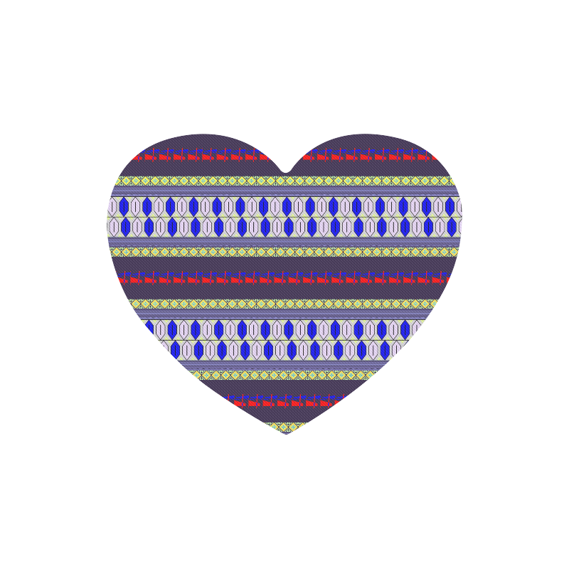 Colorful Geometric Horizontal Pattern Heart-shaped Mousepad