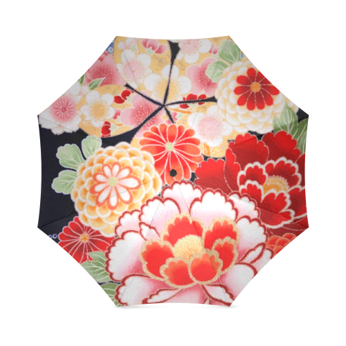 Beautiful Floral Japanese Kimono Pattern Foldable Umbrella (Model U01)