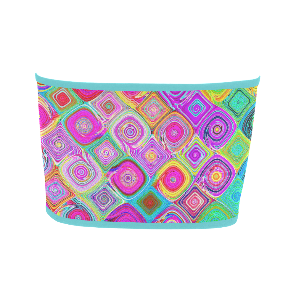 Pink Mosaic Fine Abstract Fractal Art Bandeau Top