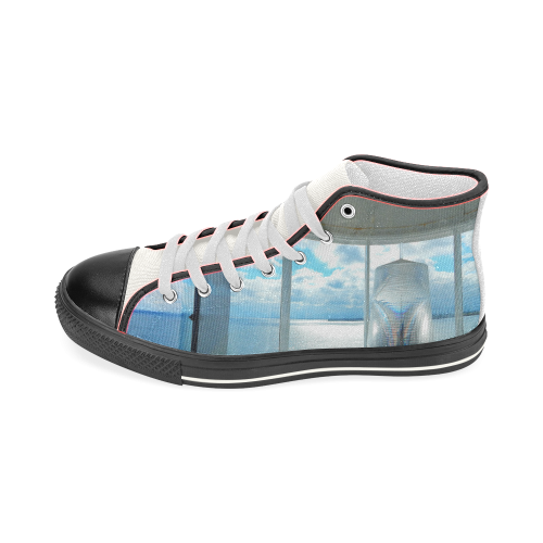 Lighthouse View Men’s Classic High Top Canvas Shoes (Model 017)