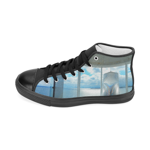 Lighthouse View Men’s Classic High Top Canvas Shoes (Model 017)