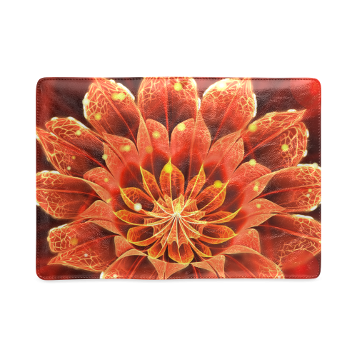 Fiery A5 Notebook -- Red Dahlia Fractal Flower with Beautiful Bokeh Custom NoteBook A5
