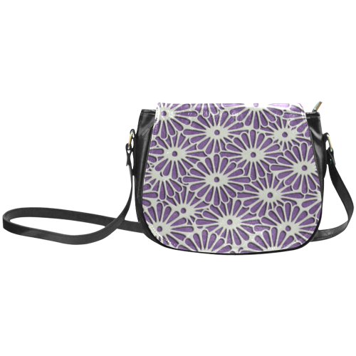 Diamond chrysanthemums refined traditional Japanese pattern Classic Saddle Bag/Large (Model 1648)