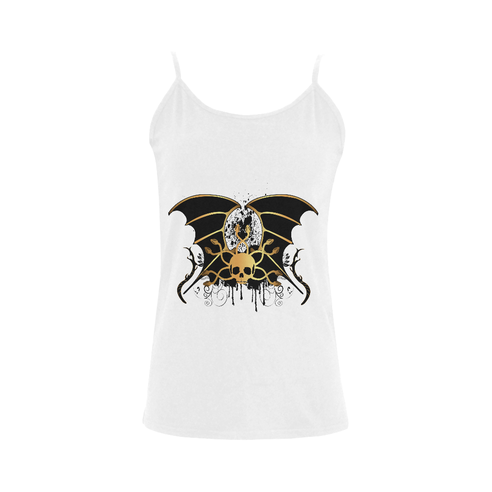 Skull with snakes and wings Women's Spaghetti Top (USA Size) (Model T34)