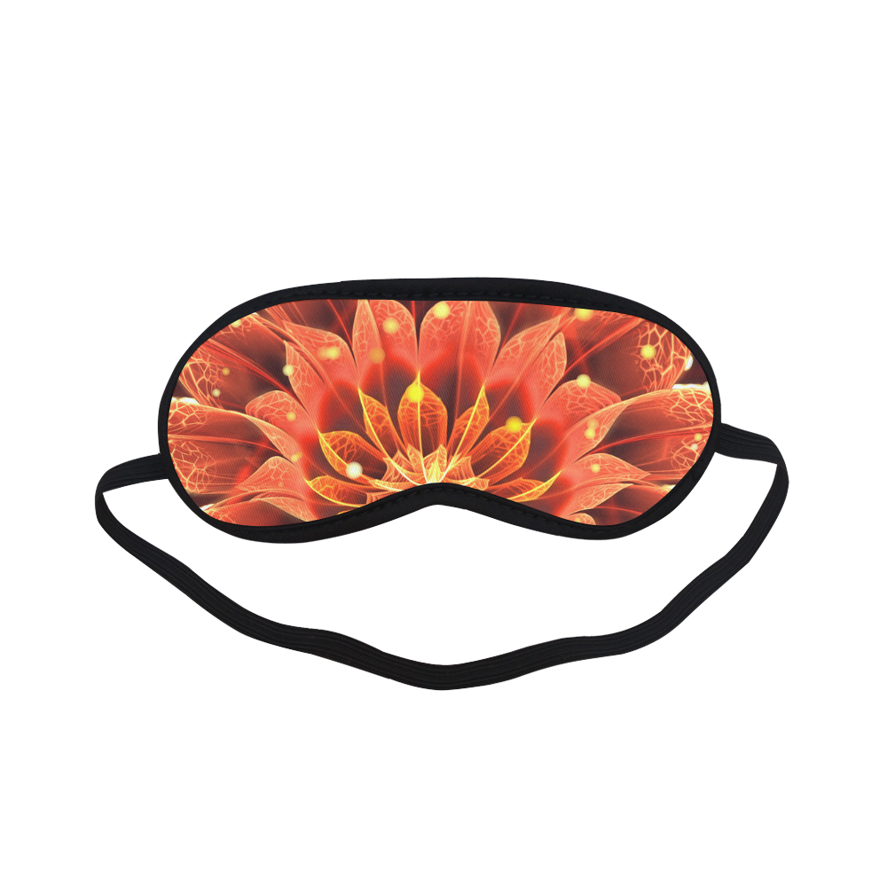 Fractal Sleeping Mask -- Red Dahlia Fractal Flower with Beautiful Bokeh Sleeping Mask