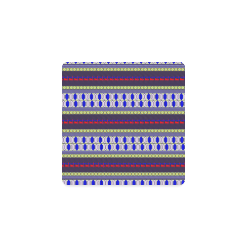 Colorful Geometric Horizontal Pattern Square Coaster