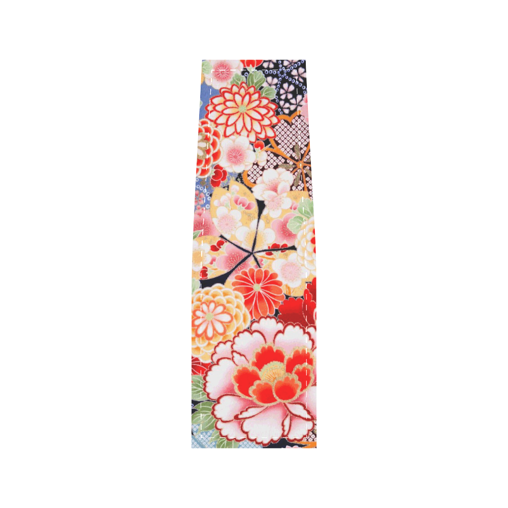 Beautiful Floral Japanese Kimono Pattern Saddle Bag/Small (Model 1649) Full Customization