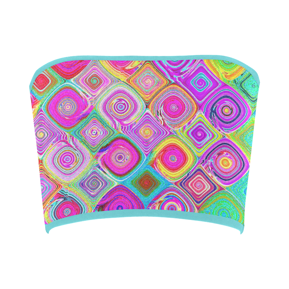 Pink Mosaic Fine Abstract Fractal Art Bandeau Top