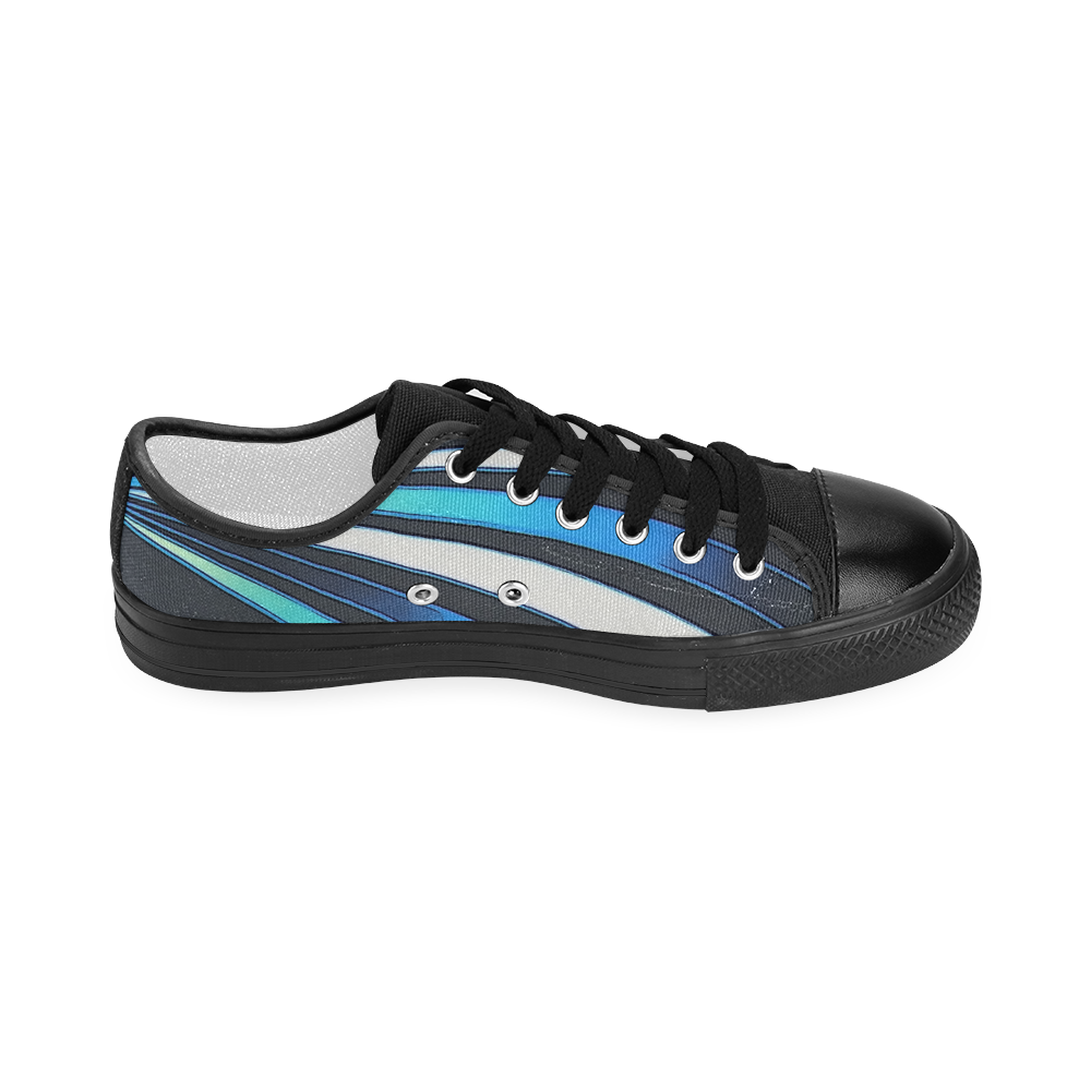 blue fan Women's Classic Canvas Shoes (Model 018)